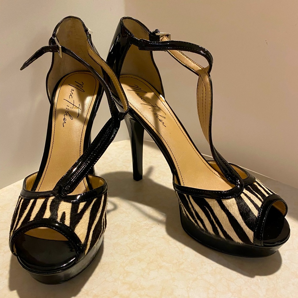 Marc Fisher - T-Strap Zebra Print